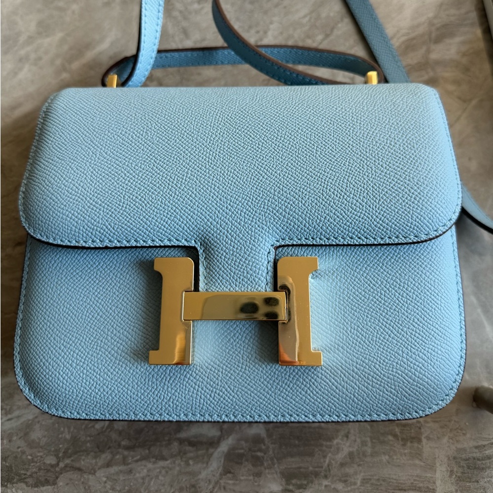 Baby blue cross body bag